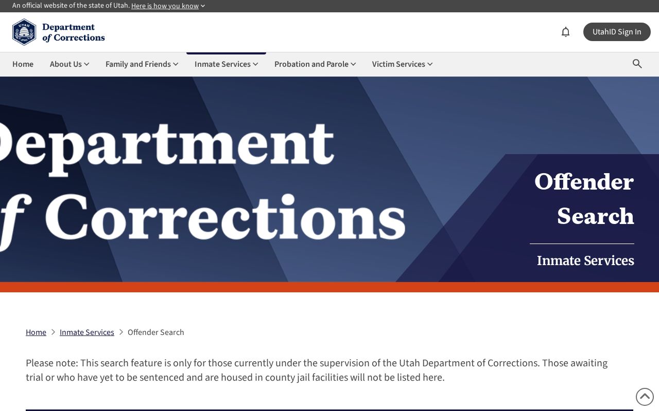 Utah corrections search used after a Davis County arrest transfer