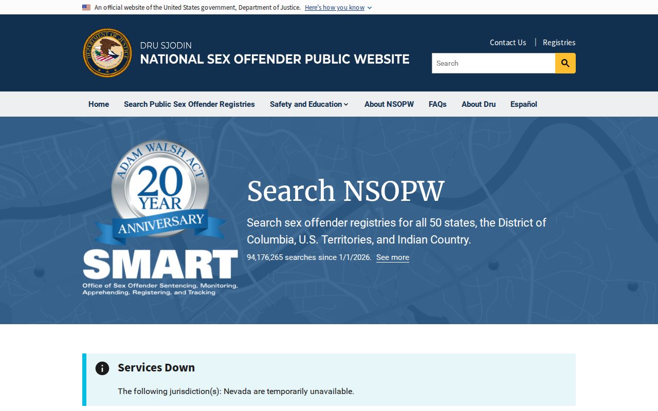 National registry search for a Davis County sex offender lookup