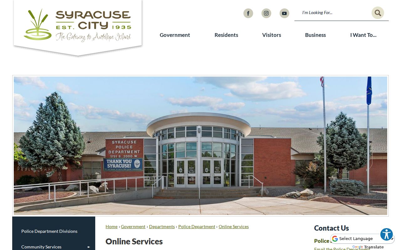 Syracuse criminal records online police services in Davis County