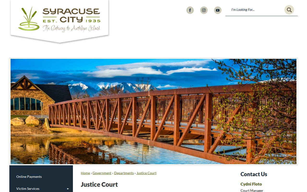Syracuse Justice Court criminal case records and schedule